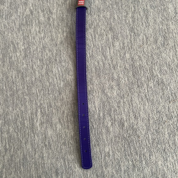 WAUDOG Glamour Leather Dog Collar Purple Medium Smart QR Tag Durable Quality New - Picture 3 of 15